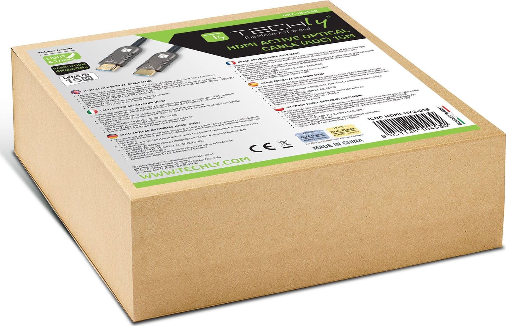 Cavo Ottico Attivo HDMI&trade 2.0 AOC 4K 18Gbps HDMI&trade A/A M/M 15m - 13