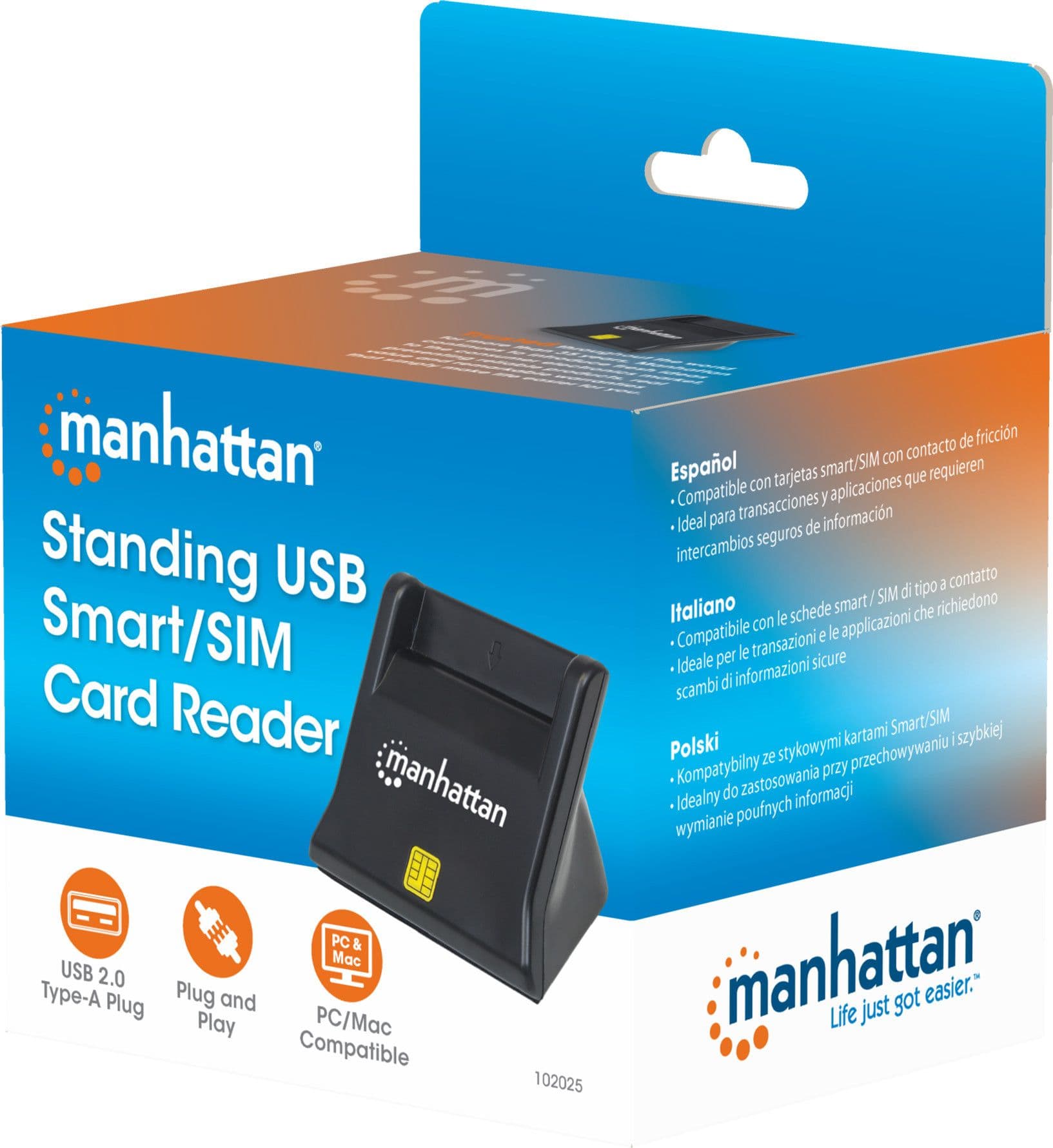 Lettore di Schede Smart SIM Desktop Nero - 19