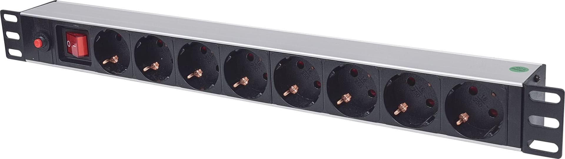 Multipresa per Rack 19'' 8 posti Spina Schuko Angolata 1U - 13