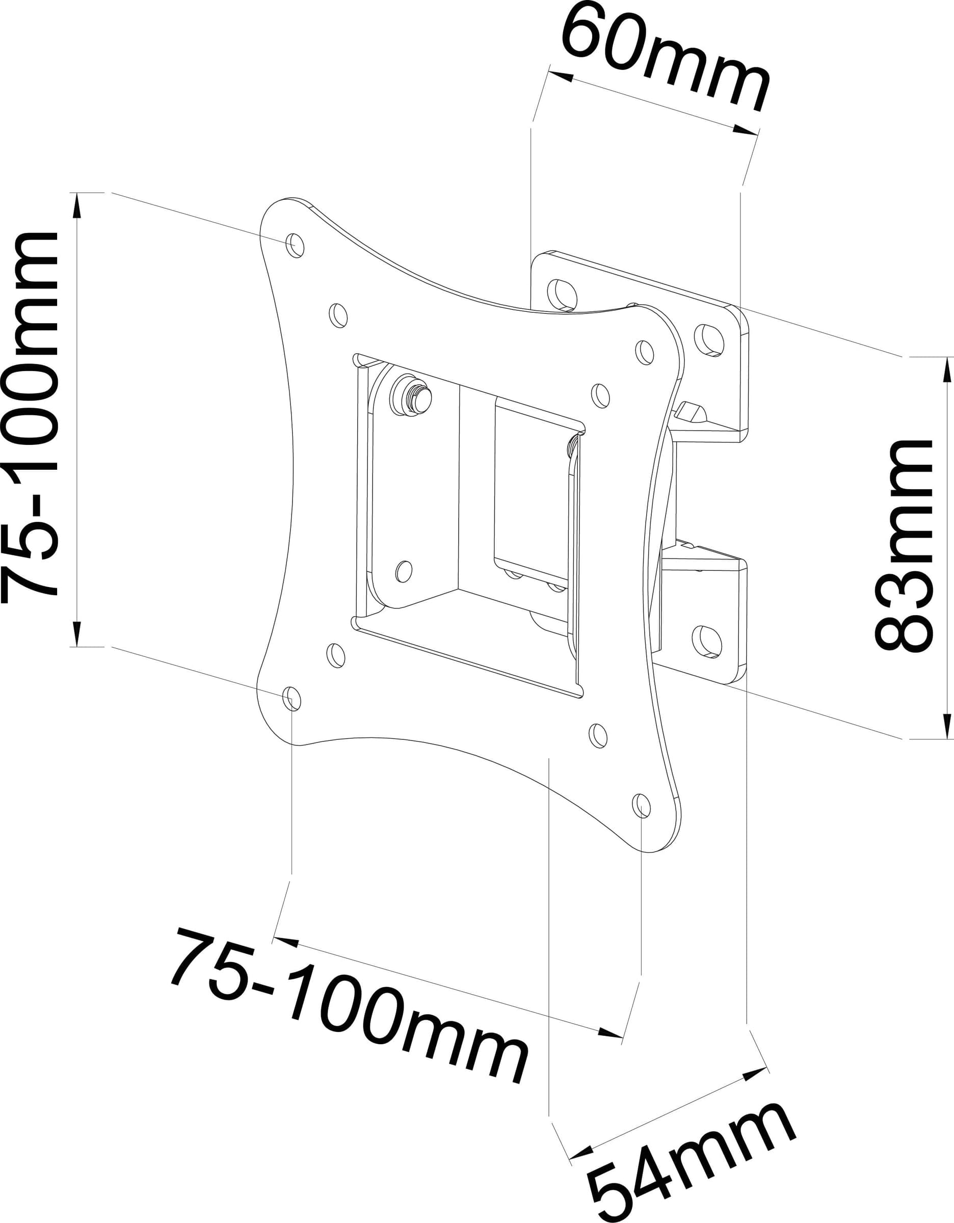 Supporto a Muro 1 Snodo Inclinabile per TV 13-30'' nero - 13