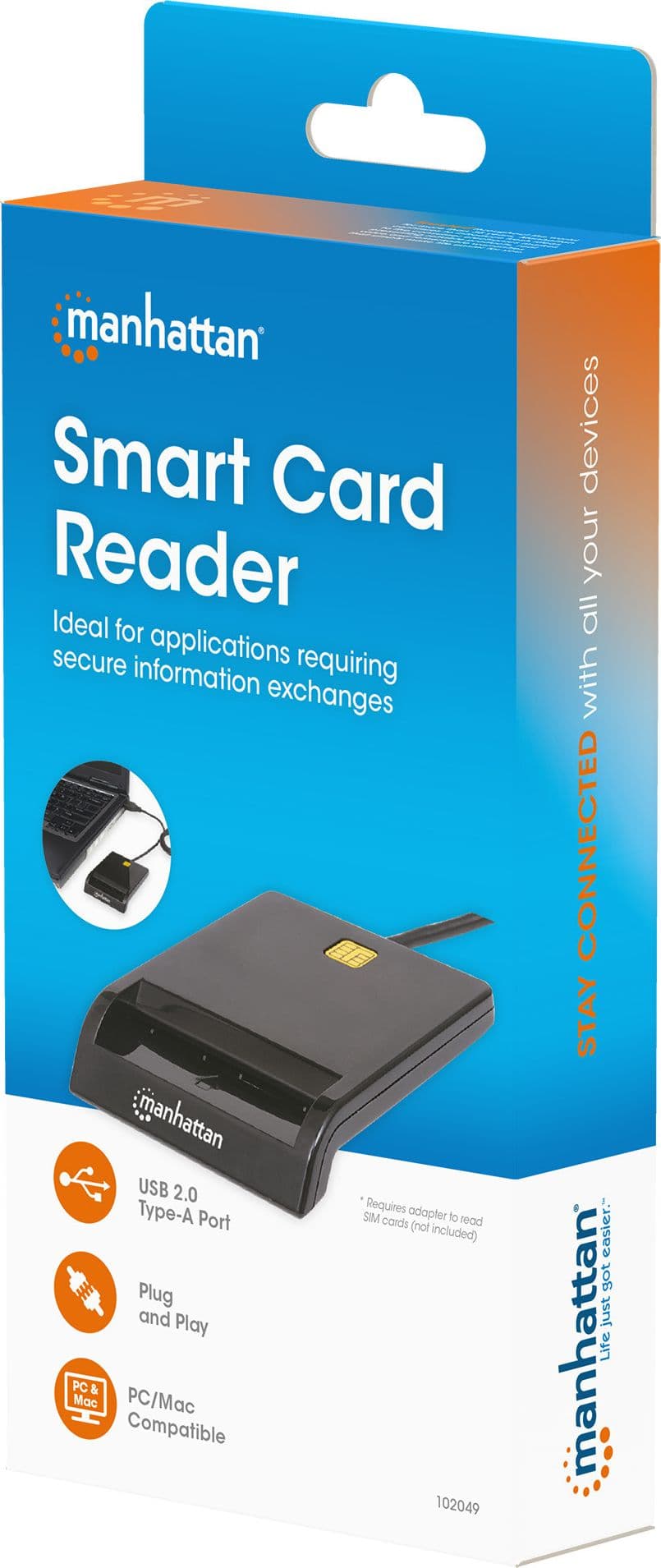 Lettore/Scrittore di Smart Card USB Compatto Nero - 21