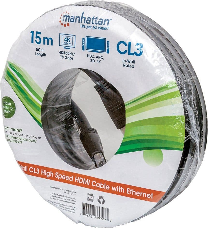 Cavo HDMI CL3 High Speed con Ethernet A/A M/M 15m Nero - 13