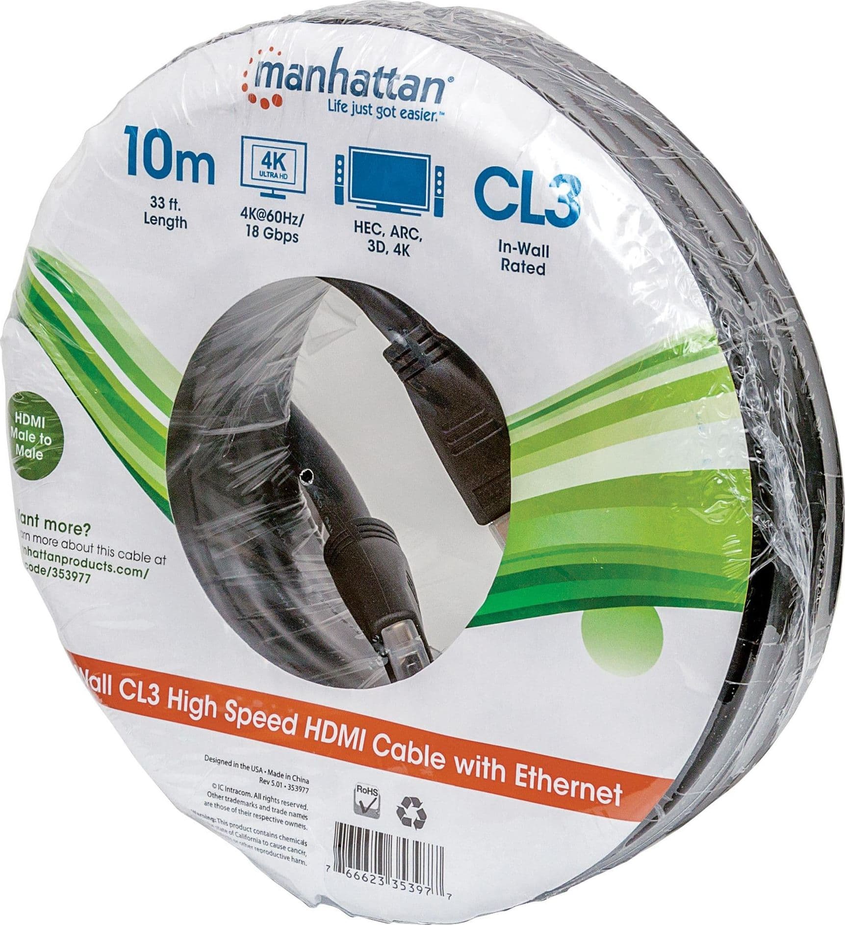 Cavo HDMI CL3 High Speed con Ethernet A/A M/M 15m Nero - 10