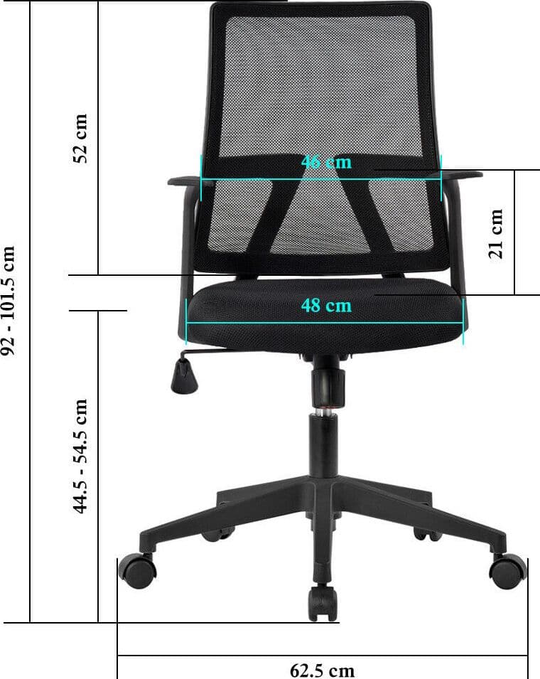 Sedia da Ufficio con Seduta Imbottita e Schienale in Tessuto High Tech - 7