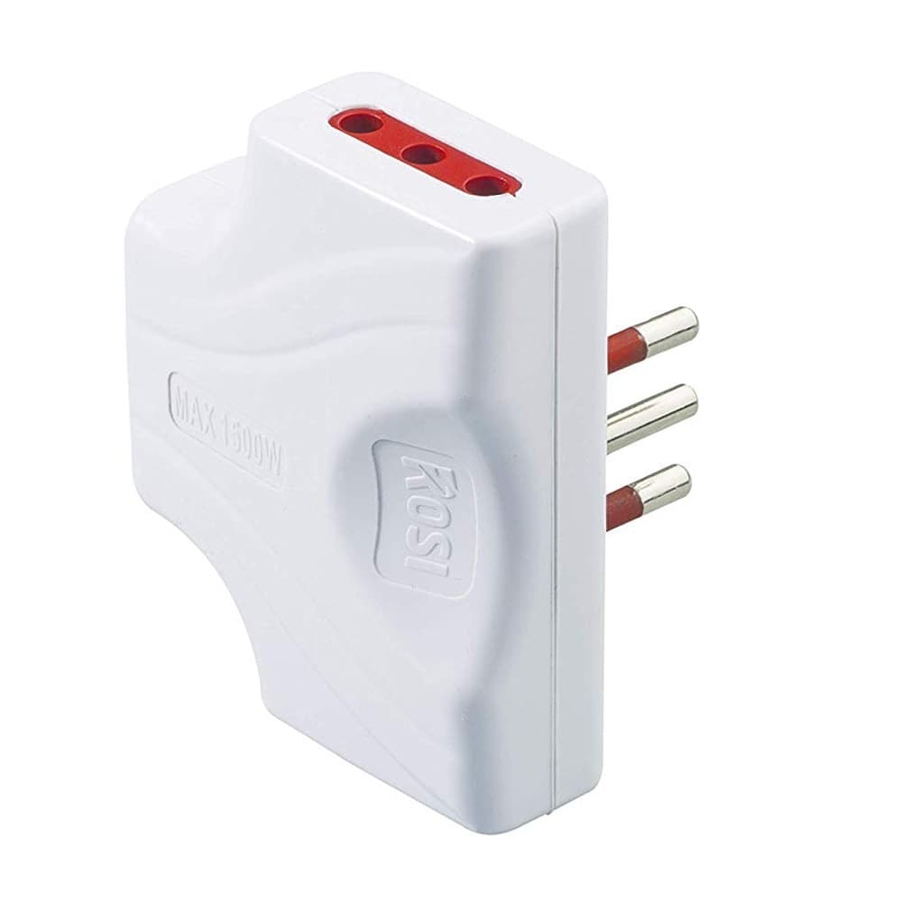Adattatore Triplo Extrapiatto 3 Prese 10/16A 2P+T Bianco - 3