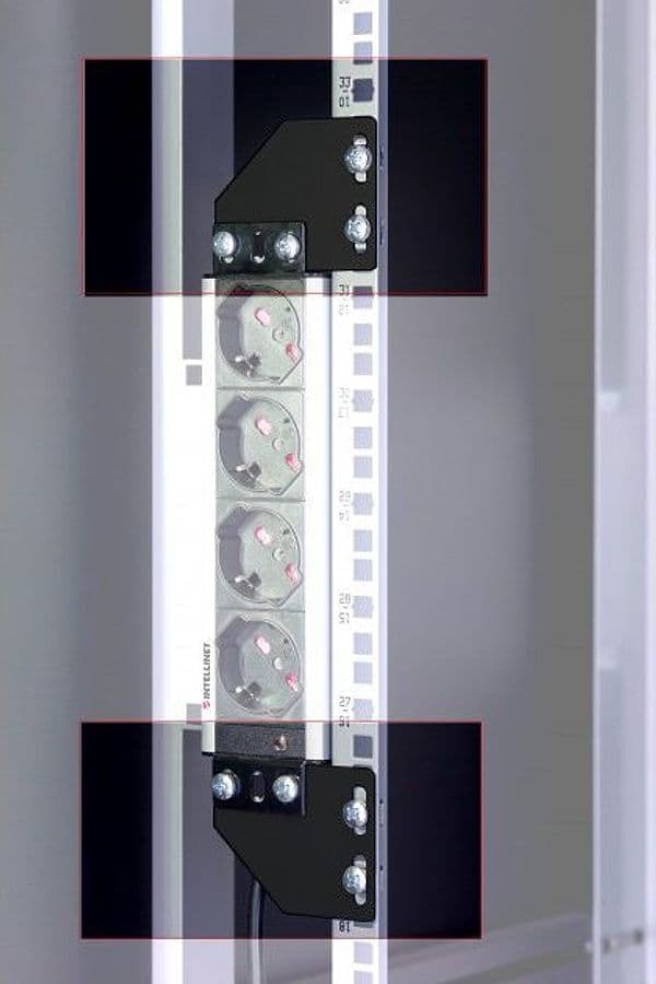 Staffe per Montaggio Verticale su Montanti Rack Nero - 4