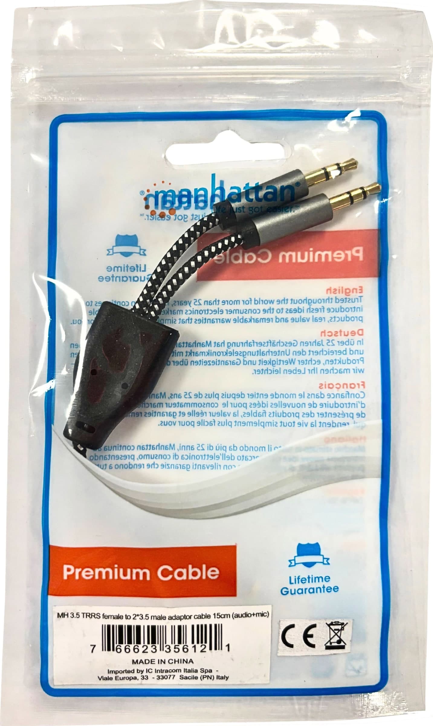 Cavo Adattatore per Cuffie con Splitter Audio Stereo AUX - 17