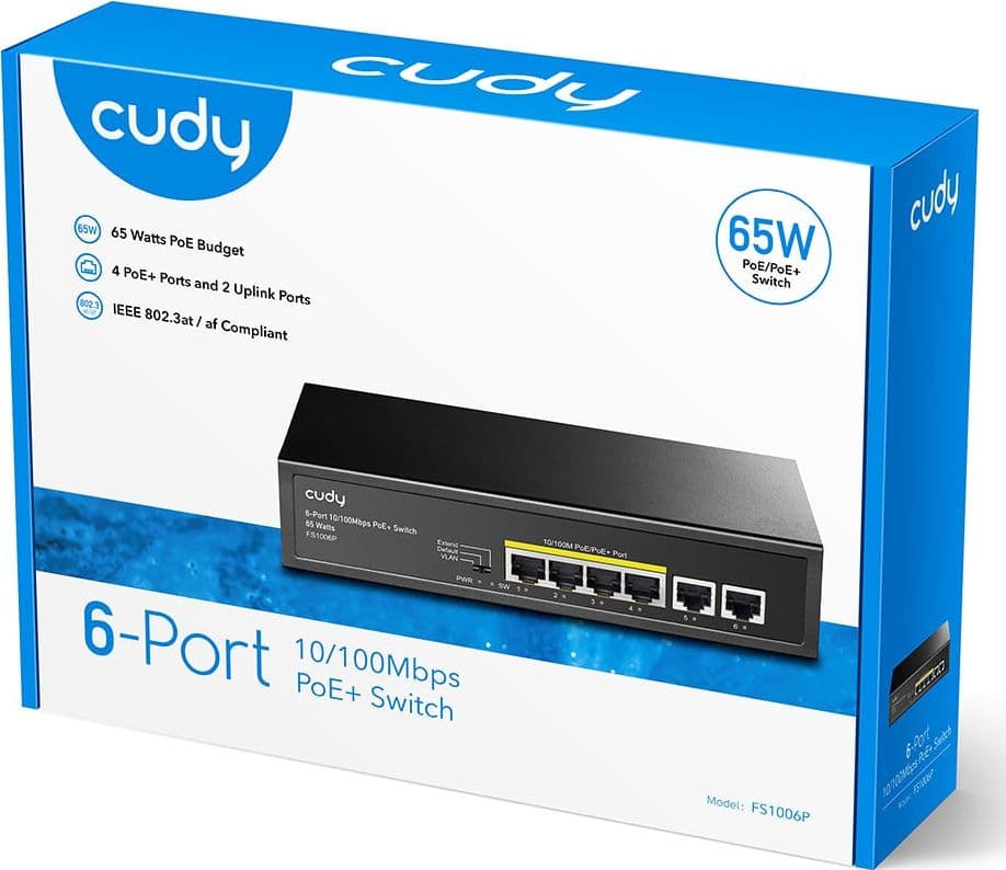 Switch PoE+ 6 Porte 10/100M 60W, FS1006P - 9