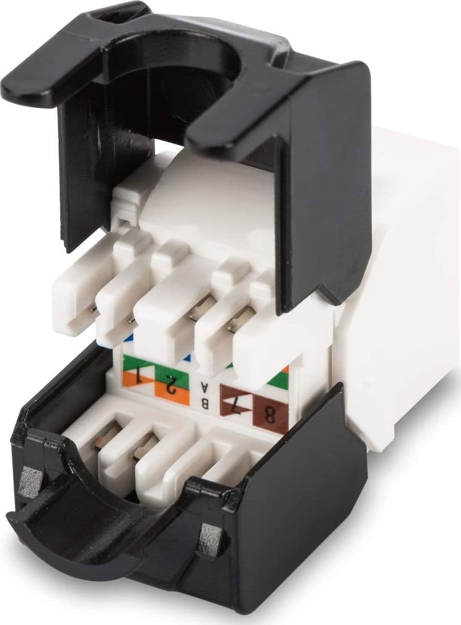 Frutto Keystone RJ45 Cat.6A UTP Tool-Free Bianco Nero - 10