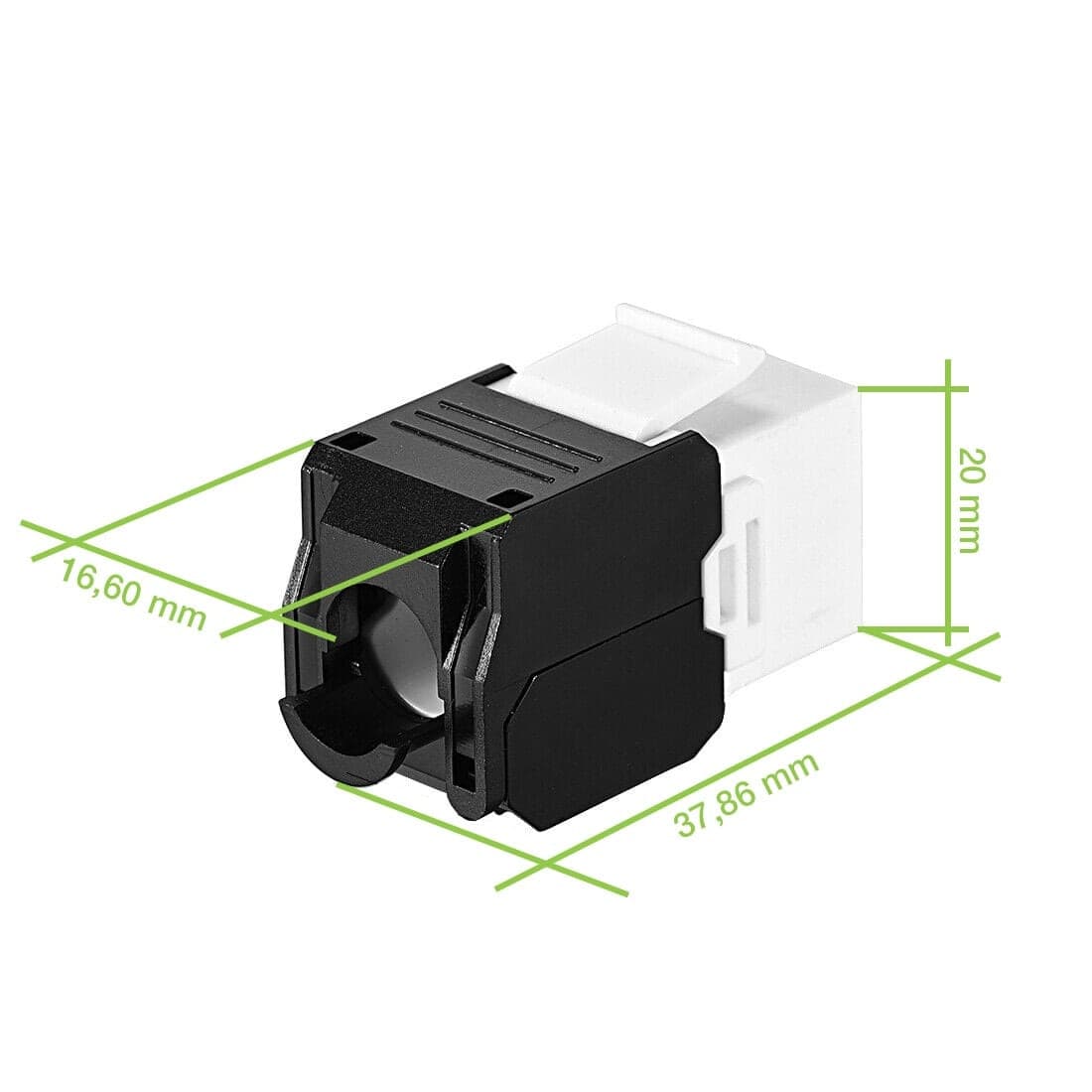 Frutto Keystone RJ45 Cat.6A UTP Tool-Free Bianco Nero - 11