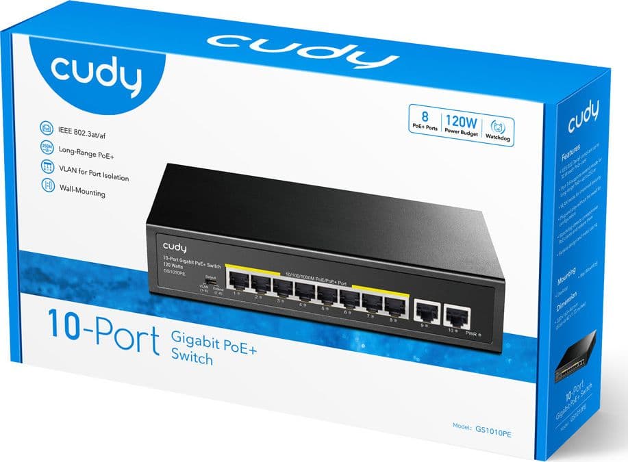 Switch Gigabit PoE+ 10 Porte, GS1010PE - 6