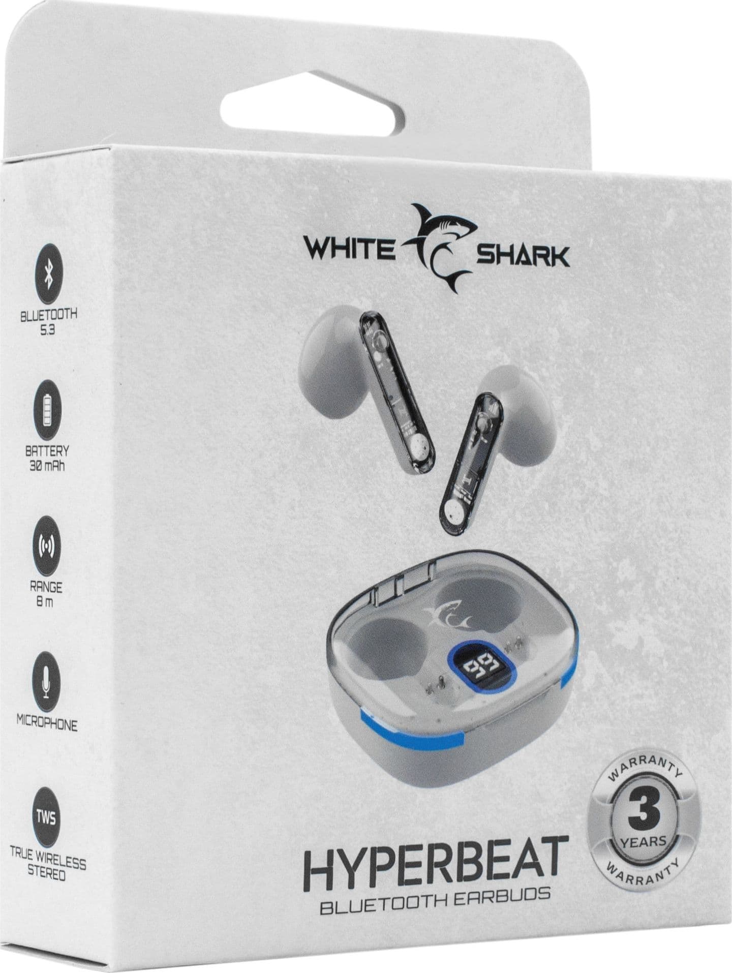 Auricolari Wireless Bluetooth v5.3 Custodia di Ricarica con Display Bianco - 5