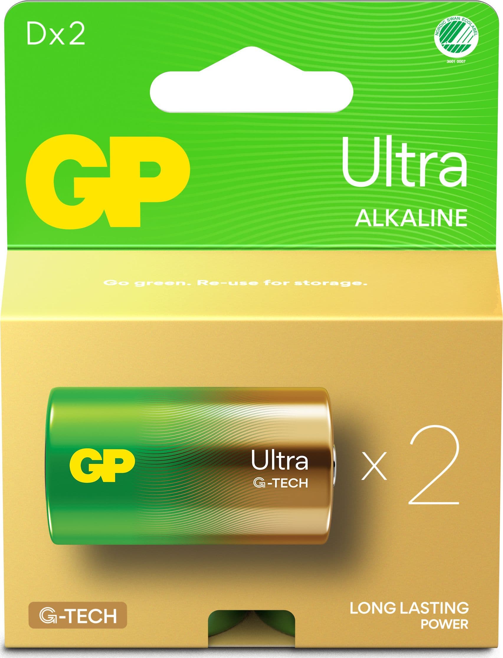 Confezione 2 Batterie GP Ultra Alcalina Torcia D 13AU/LR20 - 5