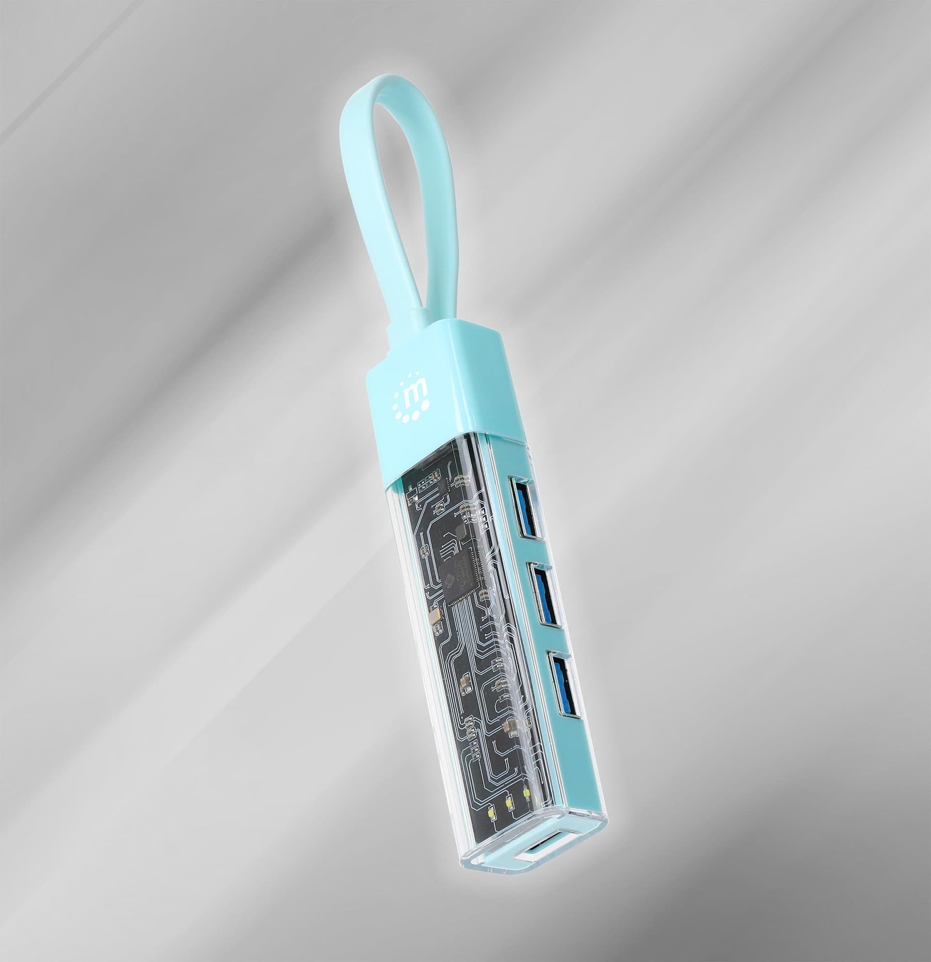 Hub Combo USB 3.2 USB-C&trade e USB-A 4 Porte Verde Trasparente - 25