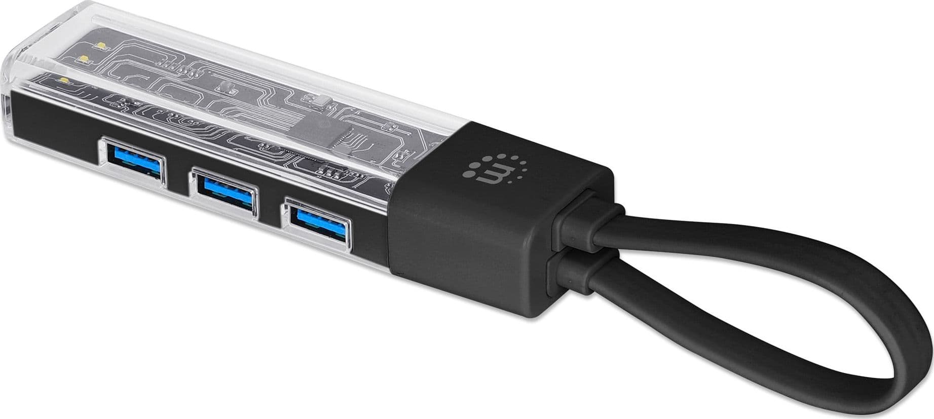Hub Combo USB 3.2 USB-C&trade e USB-A 4 Porte Nero Trasparente - 27