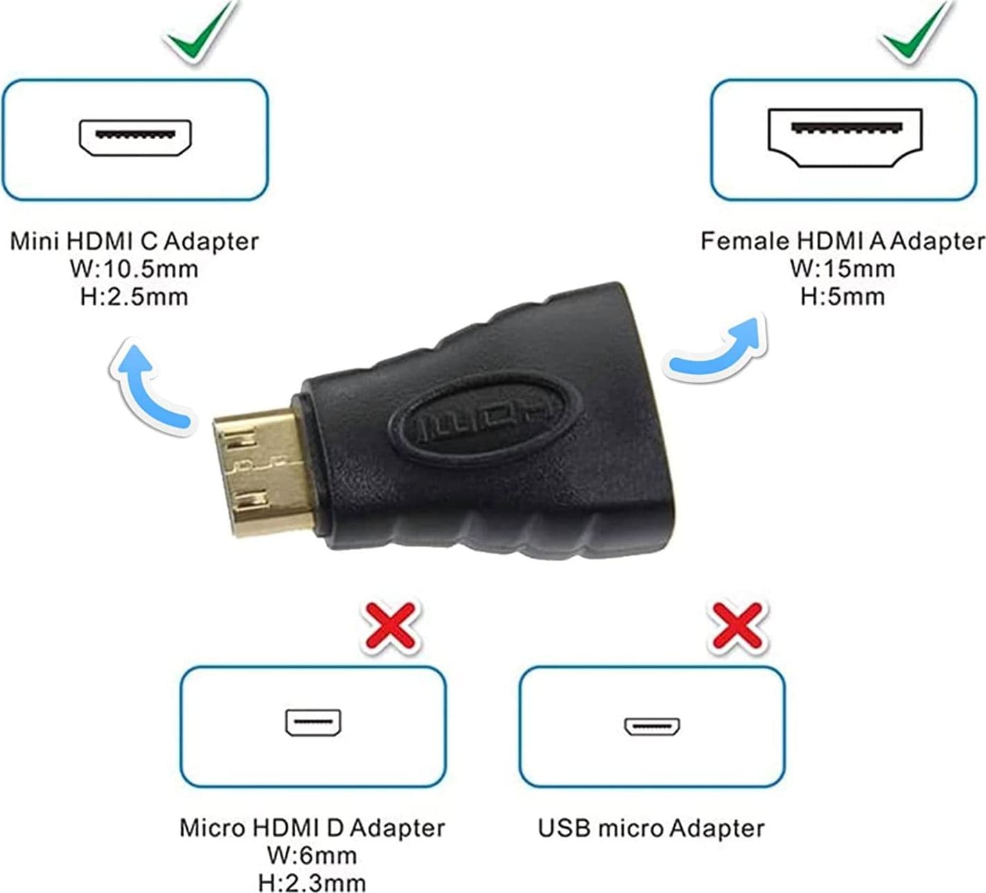 Adatattore da Mini HDMI Maschio a HDMI Femmina - 11