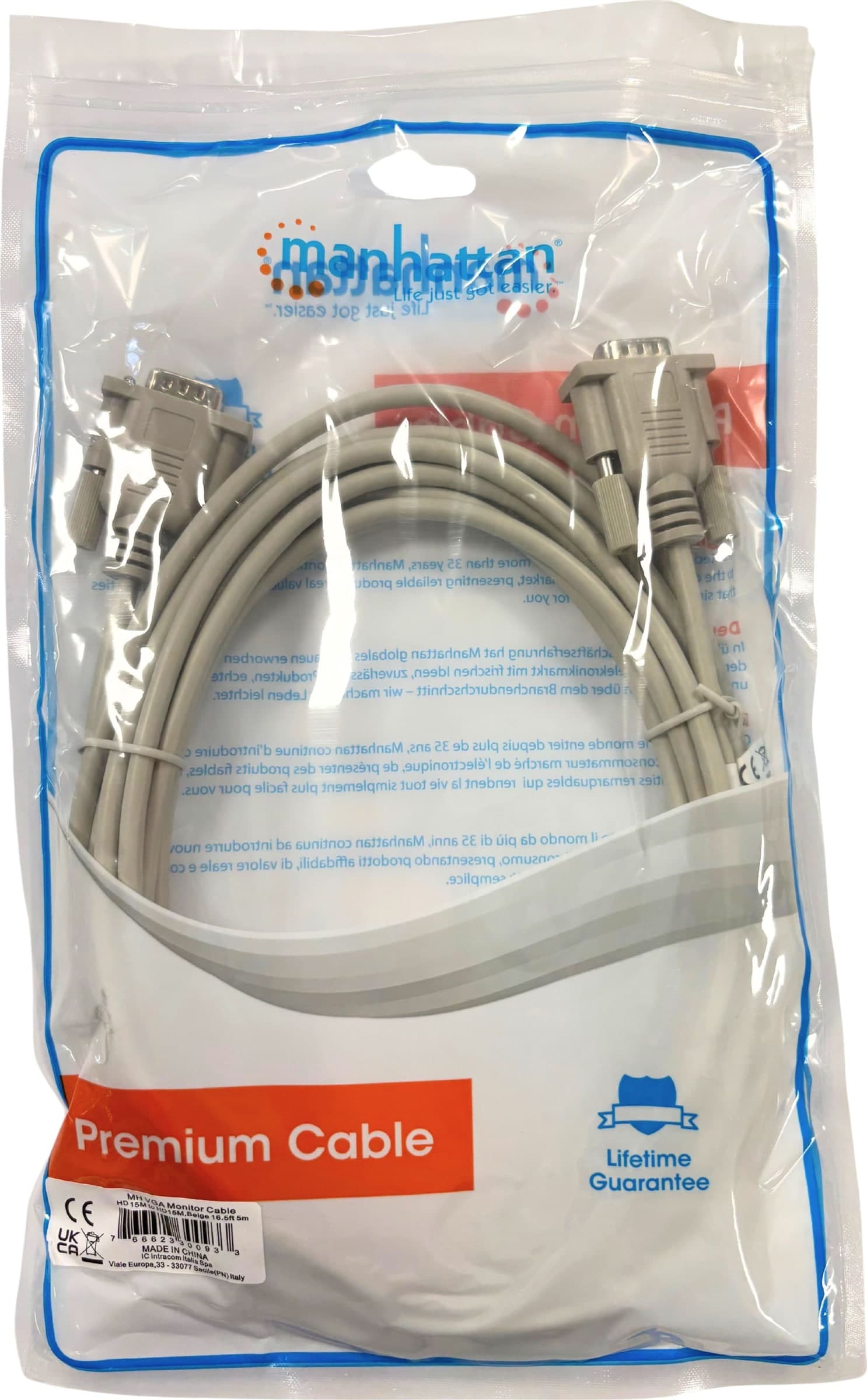 Cavo monitor VGA M/M 5 m - 16