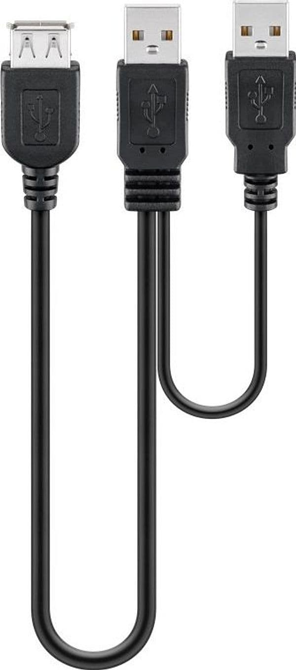 Cavo USB 2.0 ad Y 2xA maschio/A femmina 0.3 m - 5