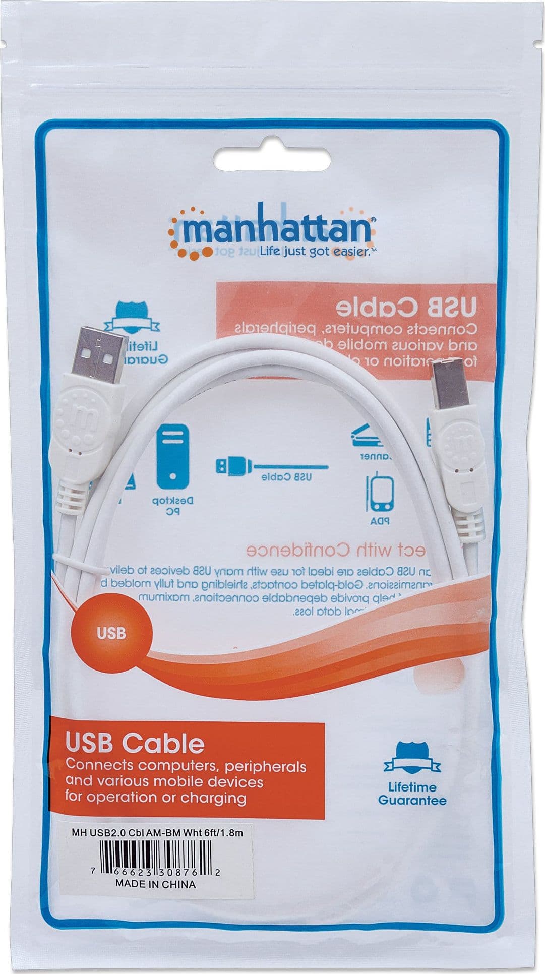 Cavo USB 2.0 A M / B M 1.8m con Ferrite Doppia Schermatura Grigio - 10