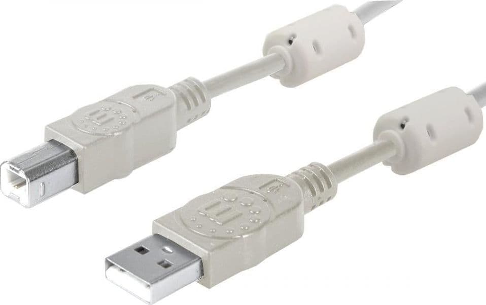 Cavo USB 2.0 A M / B M 1.8m con Ferrite Doppia Schermatura Grigio - 7