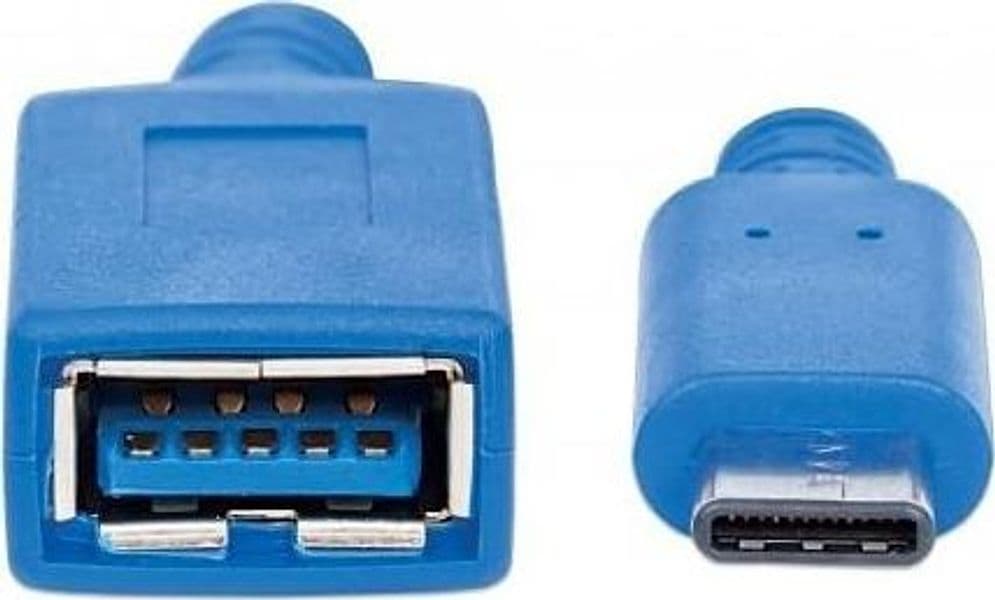 Cavo Superspeed USB A Femmina USB-C&trade Maschio 15cm Blu - 30