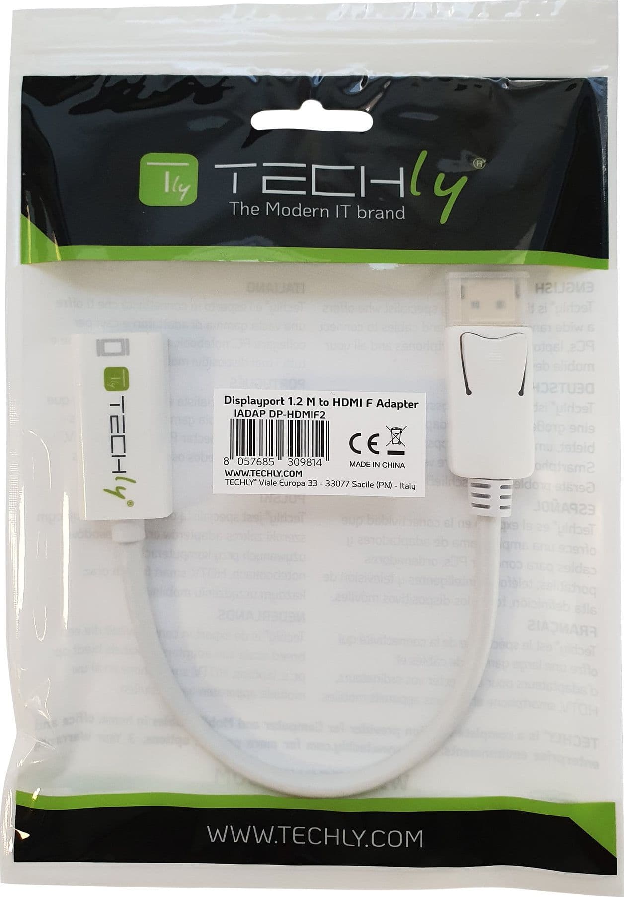 Adattatore Attivo DisplayPort 1.2 Maschio HDMI Femmina 4K 30Hz 15cm Bianco - 13