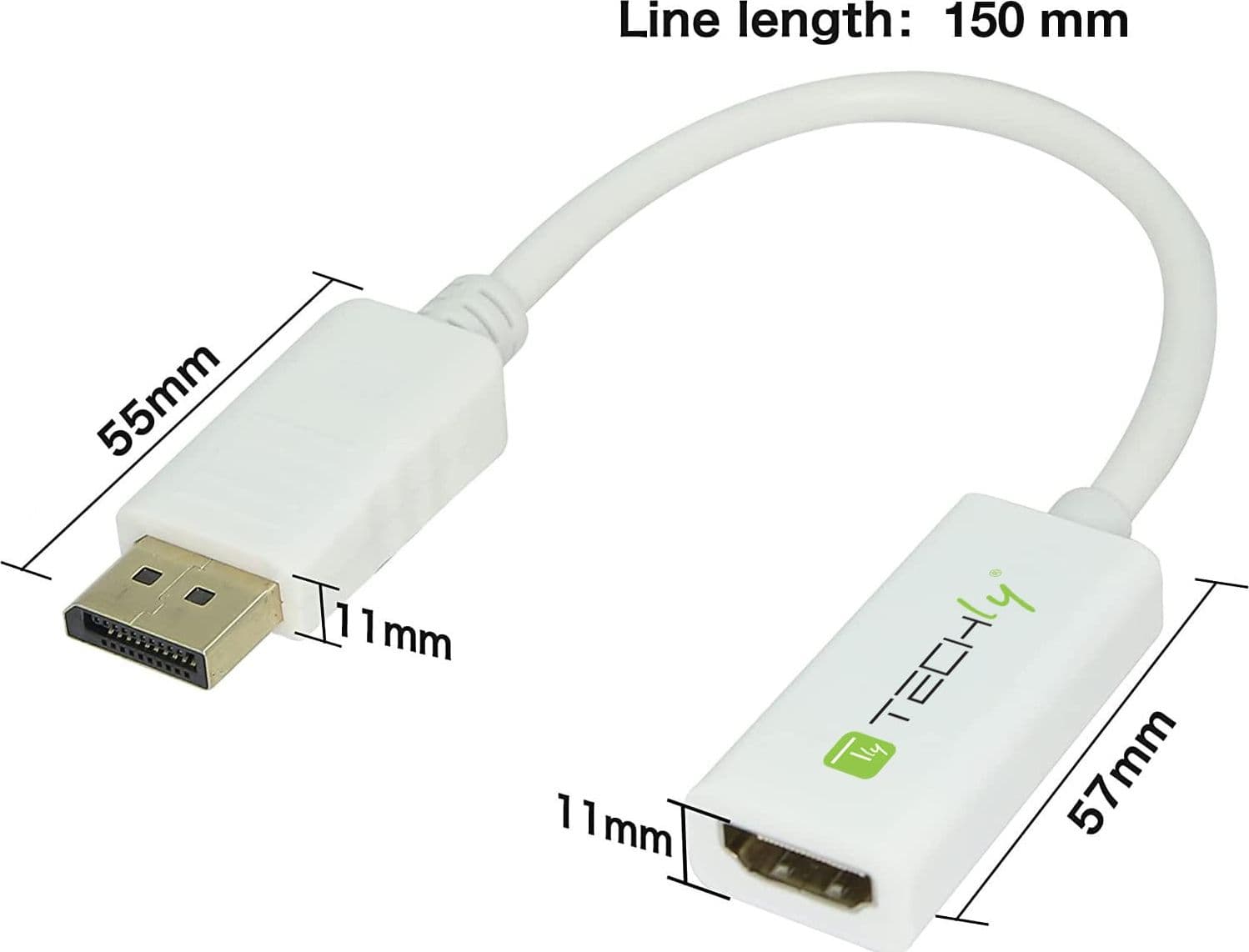 Adattatore Attivo DisplayPort 1.2 Maschio HDMI Femmina 4K 30Hz 15cm Bianco - 14