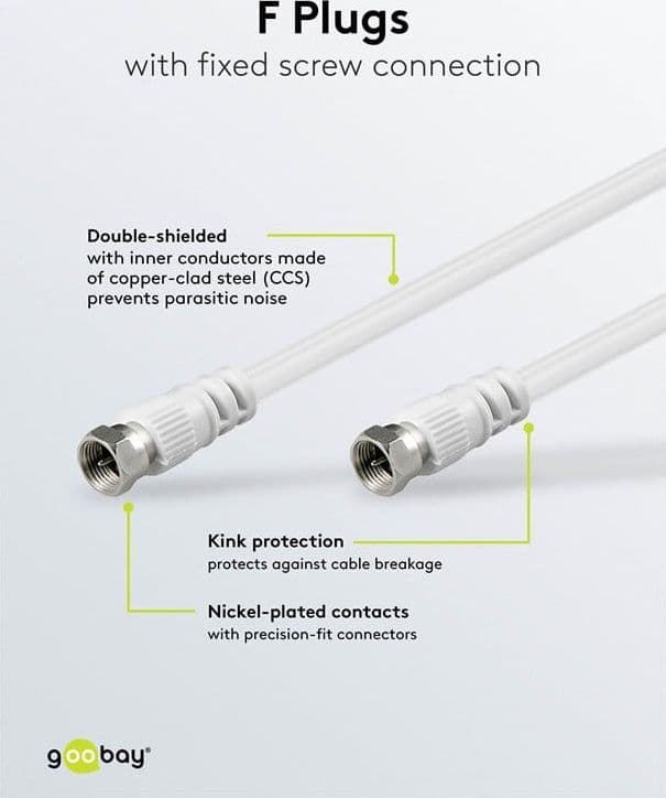 Cavo Antenna Satellite F/F 20 mt bianco - 7