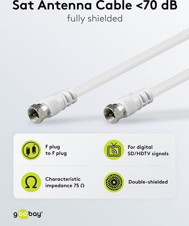 Cavo Antenna Satellite F/F 20 mt bianco - 10