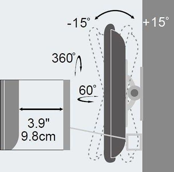 Supporto a muro per TV LED LCD 13''-30'' full motion Nero - 9