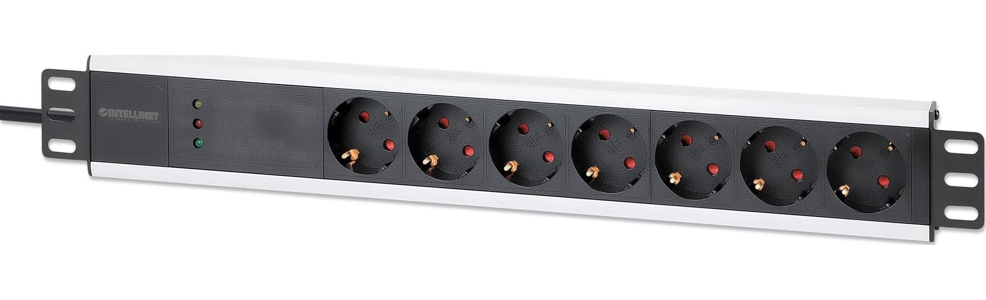 Multipresa per Rack 19'' 7 posti Spina Schuko Angolata 1U in Multiprese Scontolo.net - Potenza, commercioVirtuoso.it