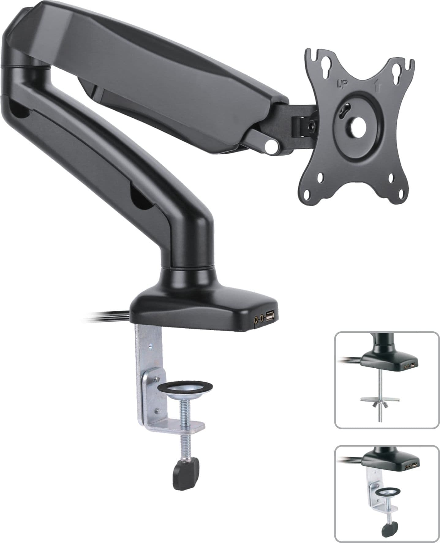 Supporto da Scrivania per Monitor 13-27'' con USB e audio - 13