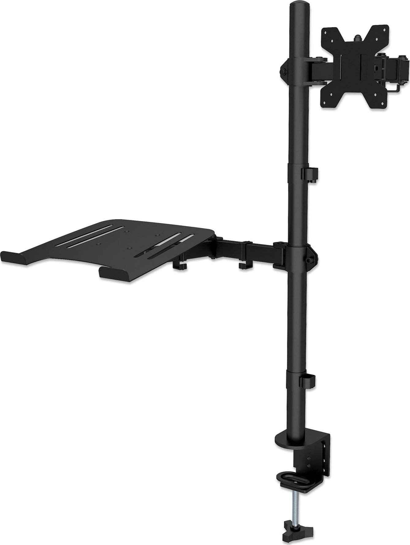 Supporto da Scrivania Braccio per Monitor 13-32'' e Mensola per Laptop - 12