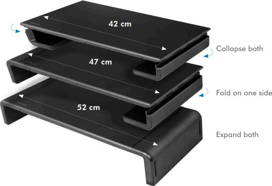 Supporto Monitor Smartphone Tablet Regolabile 420 - 520 mm Nero - 10