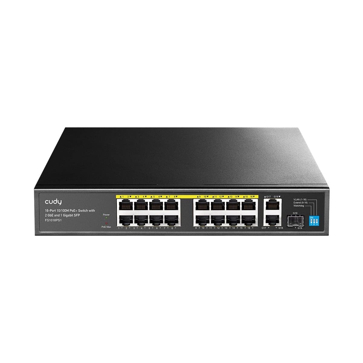 Switch PoE+ 10/100M a 16 Porte con 2GbE e 1 Porta SFP, FS1018PS1 - 12