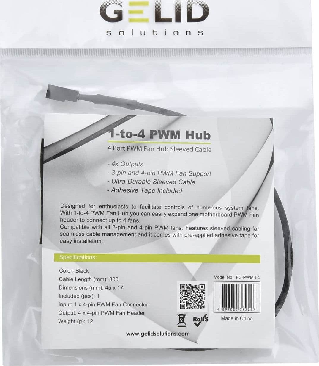 Cavo di Alimentazione per Ventole Hub Splitter PWM da 1 a 4 - 11