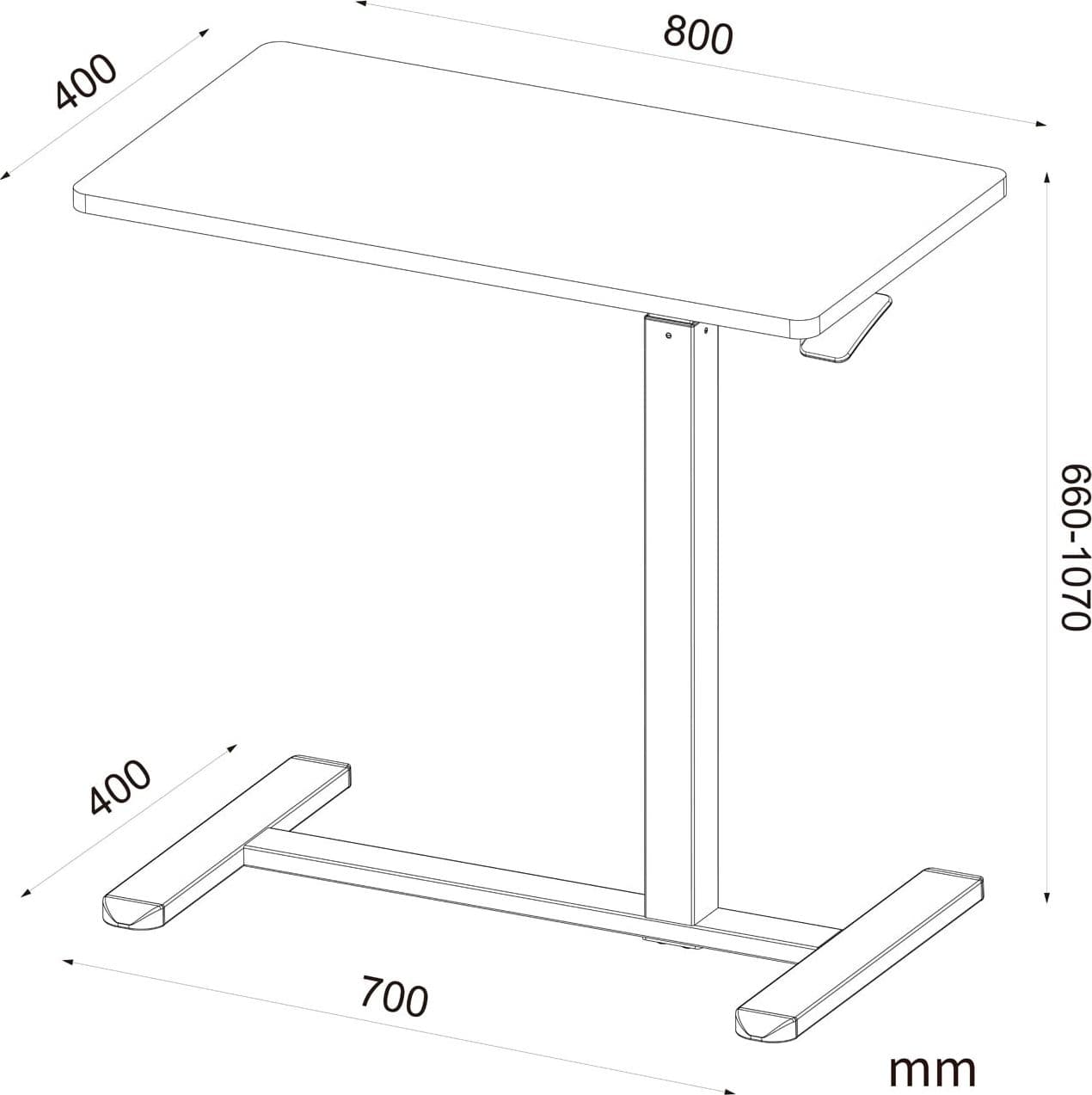 Sit-Stand Scrivania Compatta Postazione di Lavoro con Altezza Regolabile - 14