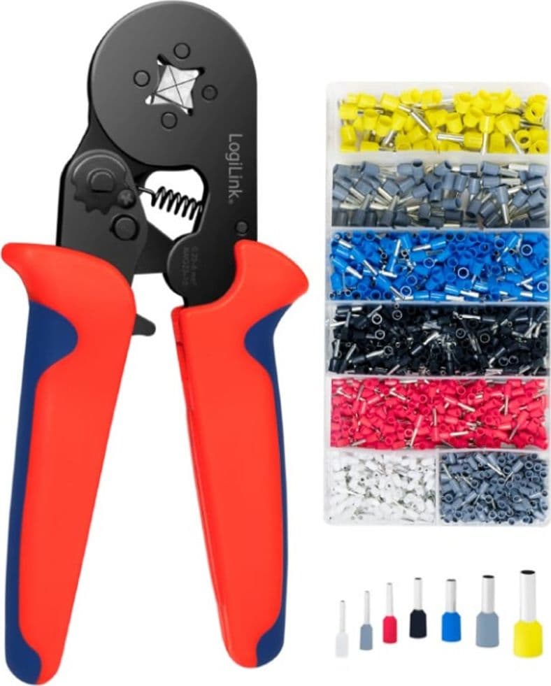 Pinza Crimpare a Cricchetto per Capicorda con 1200 Terminali 2.5-6.0 mm² - 12