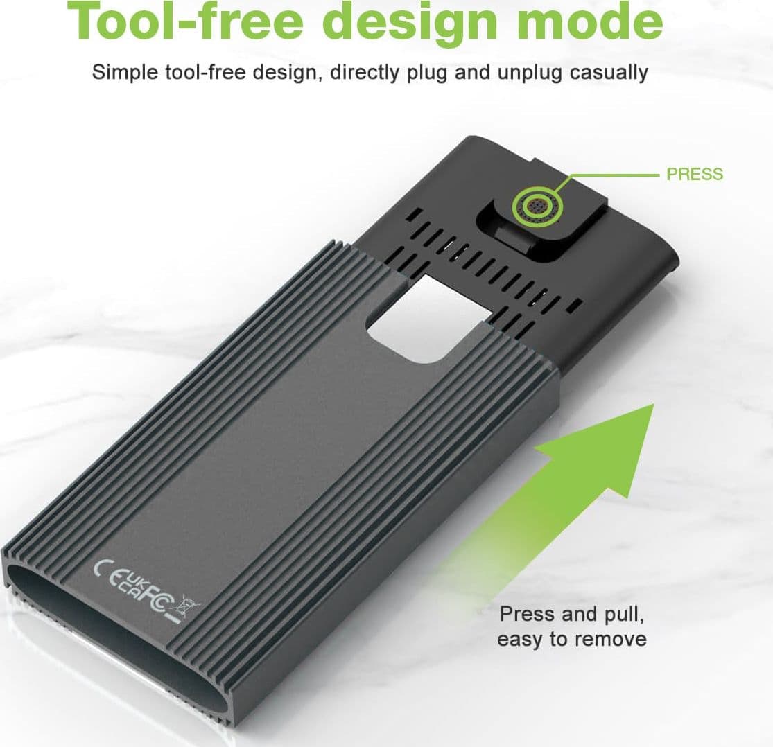 Box Esterno Duplicatore Clone Offline USB3.2 Gen 2x2 USB-C&trade M.2 PCIe NVME 20 Gbps - 14