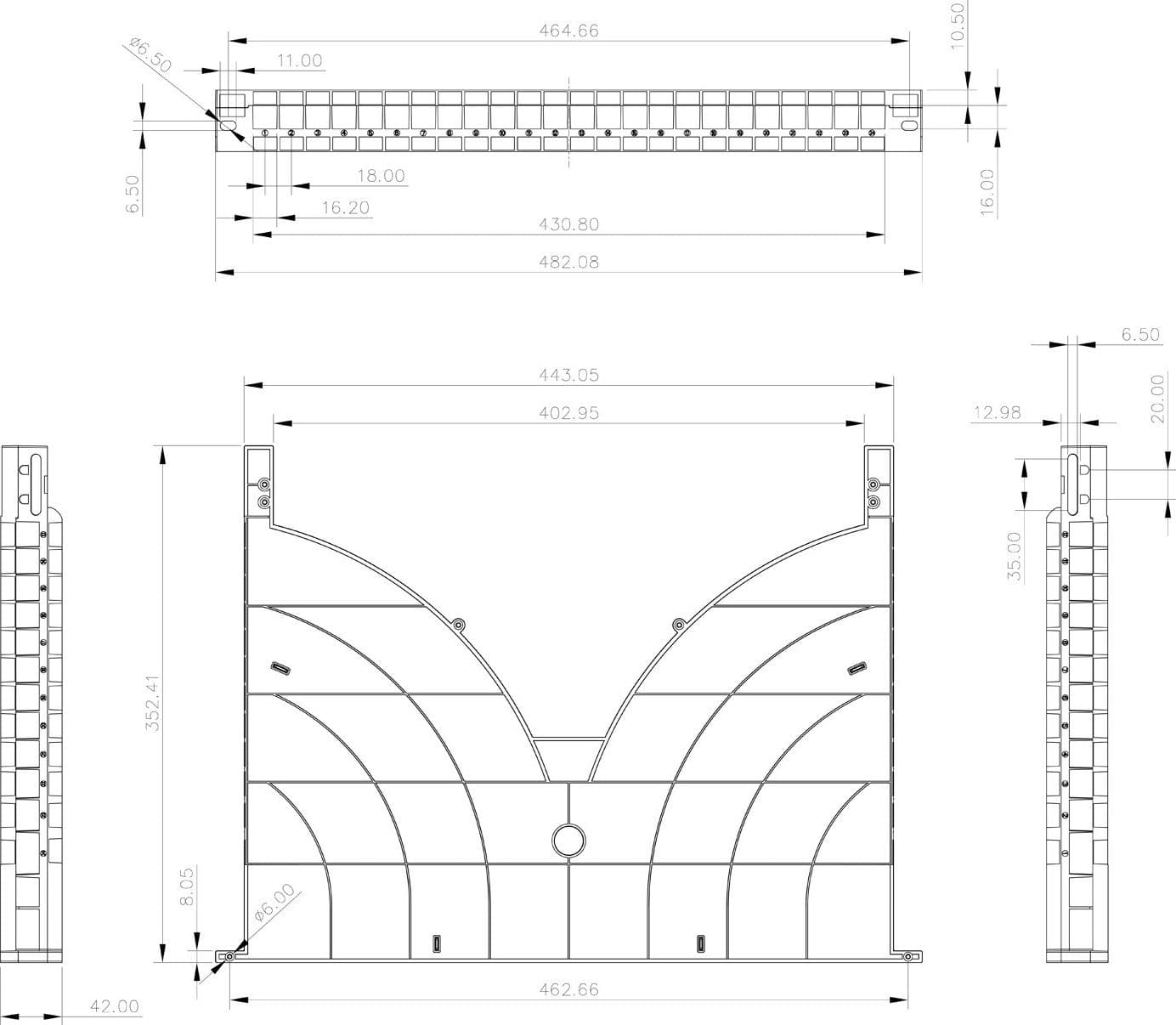 Mensola Gestione Cavi su Rack 19'' 24 Porte P.1000 mm - 13