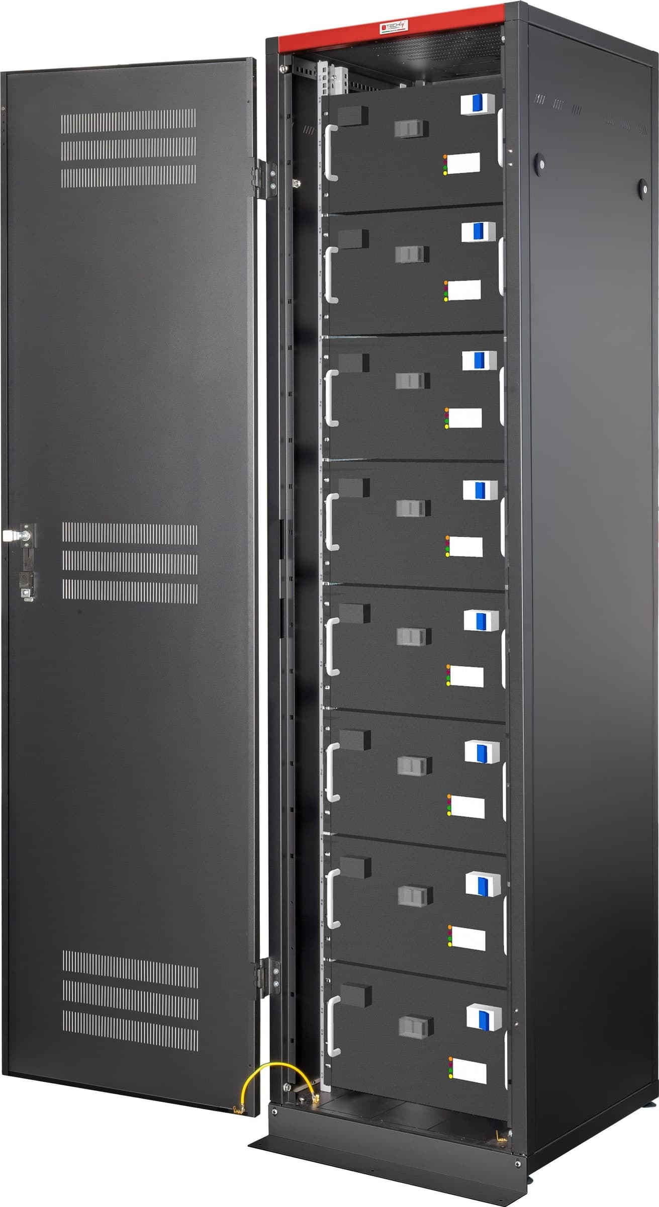 Armadio Rack 19'' 600x600 47U per Batterie Fotovoltaico Nero - 13