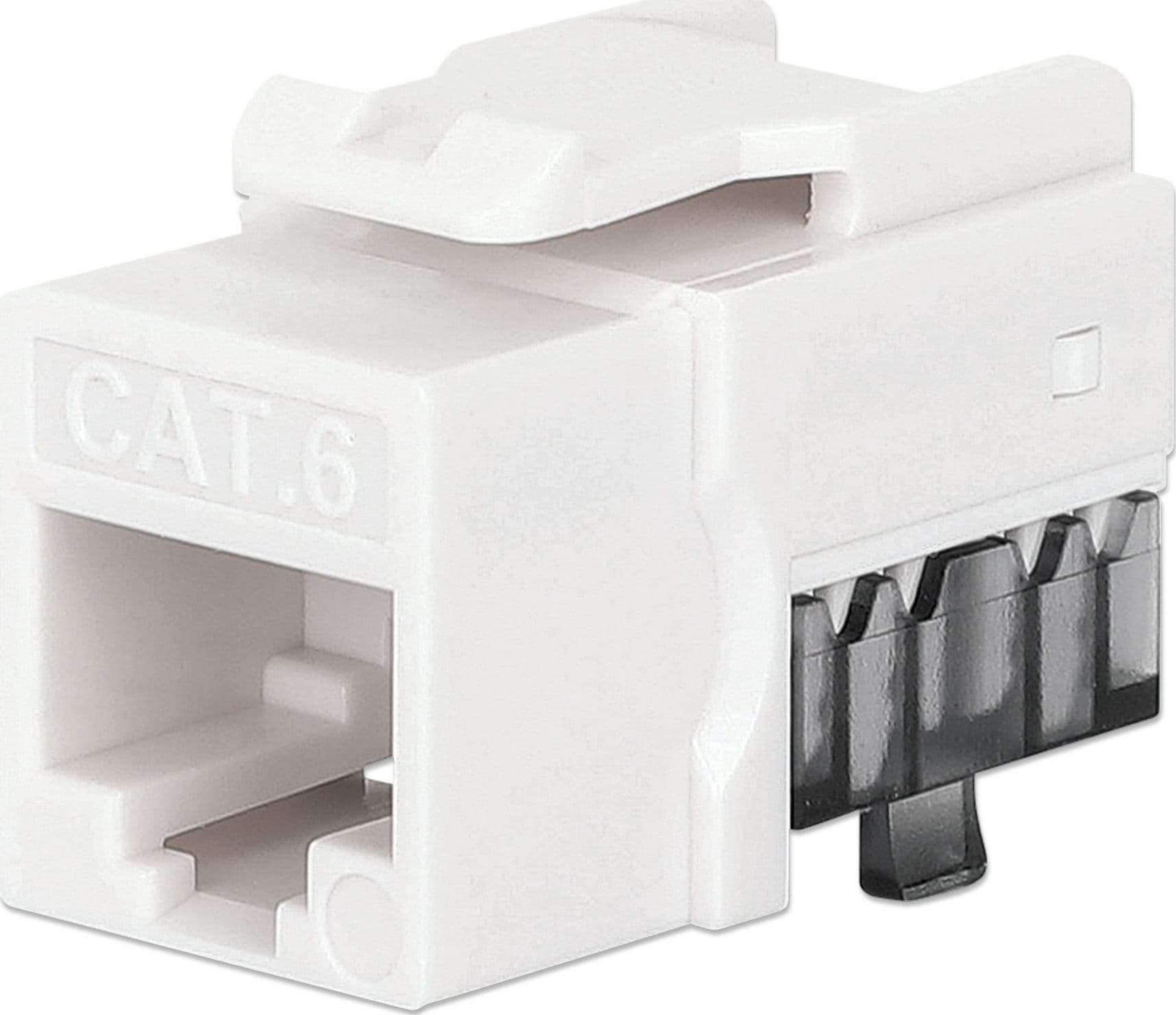 Frutto Keystone Slim Cat.6 per Cavo Rigido con Supporto Punch-Down 25 pz Bianco - 12