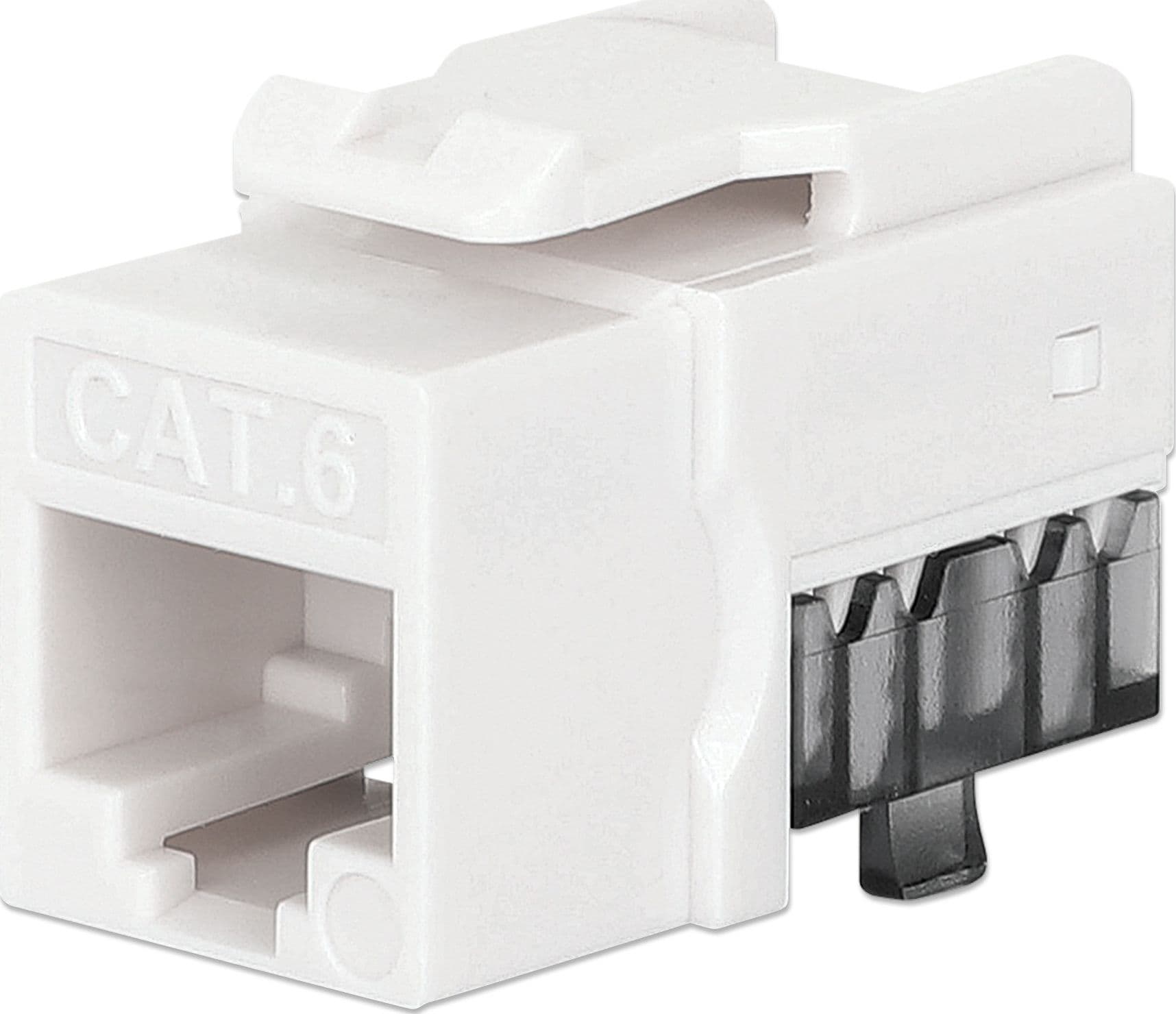 Frutto Keystone Slim Cat.6 per Cavo Rigido con Supporto Punch-Down 25 pz Bianco - 5