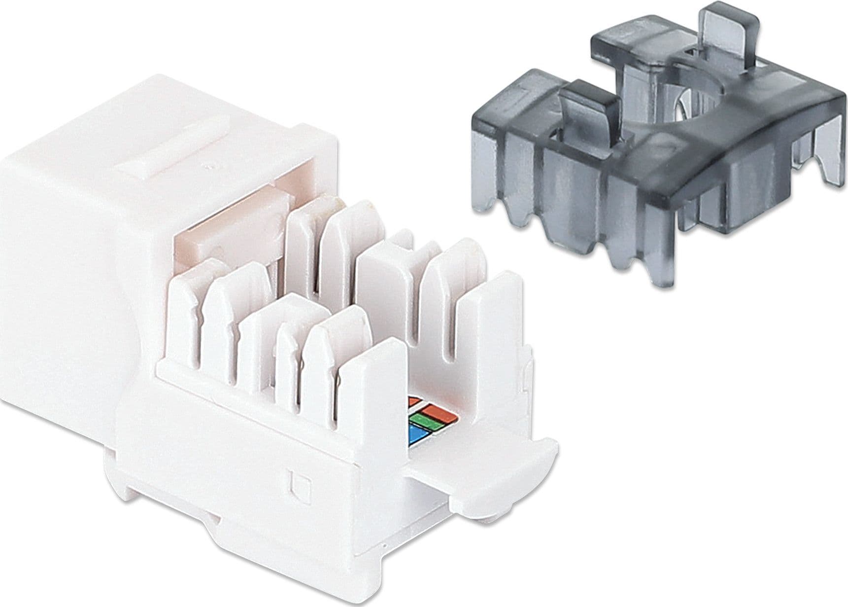 Frutto Keystone Slim Cat.6 per Cavo Rigido con Supporto Punch-Down 25 pz Bianco - 8