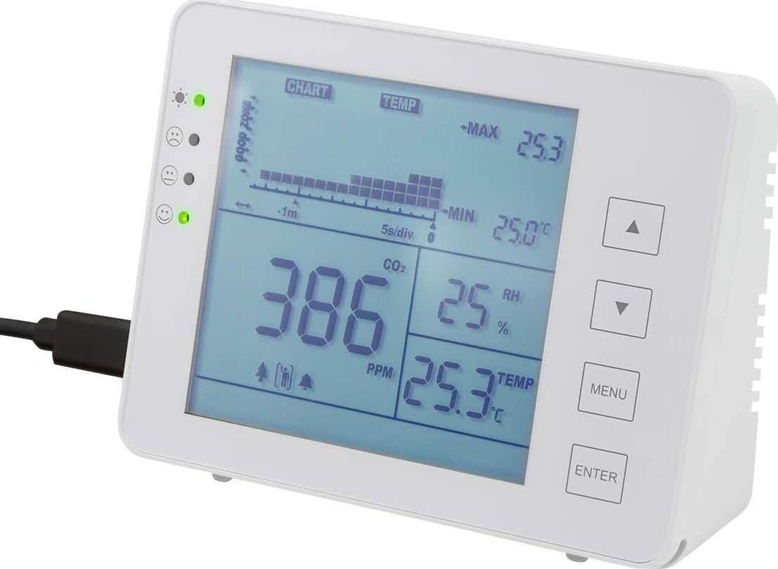 Misuratore di CO2 5000ppm con Allarme Indicatore Temperatura e Umidit&agrave - 3