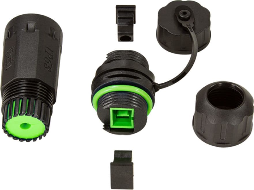 Connettore Fibra Ottica SC Simplex Impermeabile IP68 con Pressacavo e Cappuccio Antipolvere - 5