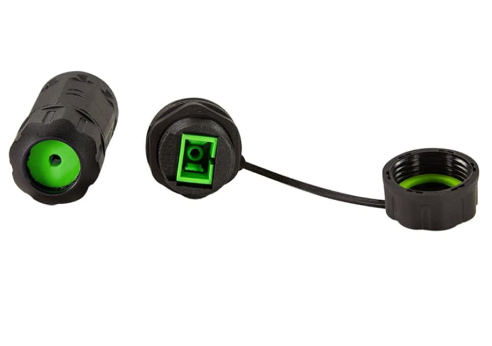 Connettore Fibra Ottica SC Simplex Impermeabile IP68 con Pressacavo e Cappuccio Antipolvere - 9
