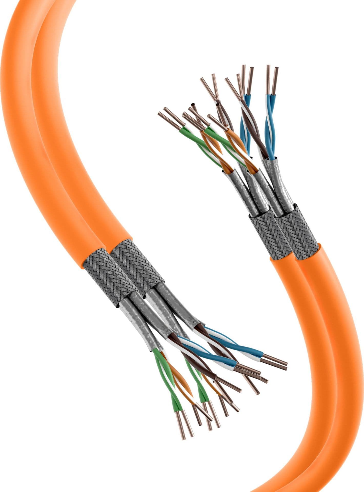 Matassa S/FTP Cavo Cat.7 Rame 1000MHz Duplex Eca 100m Rigido Arancione - 4