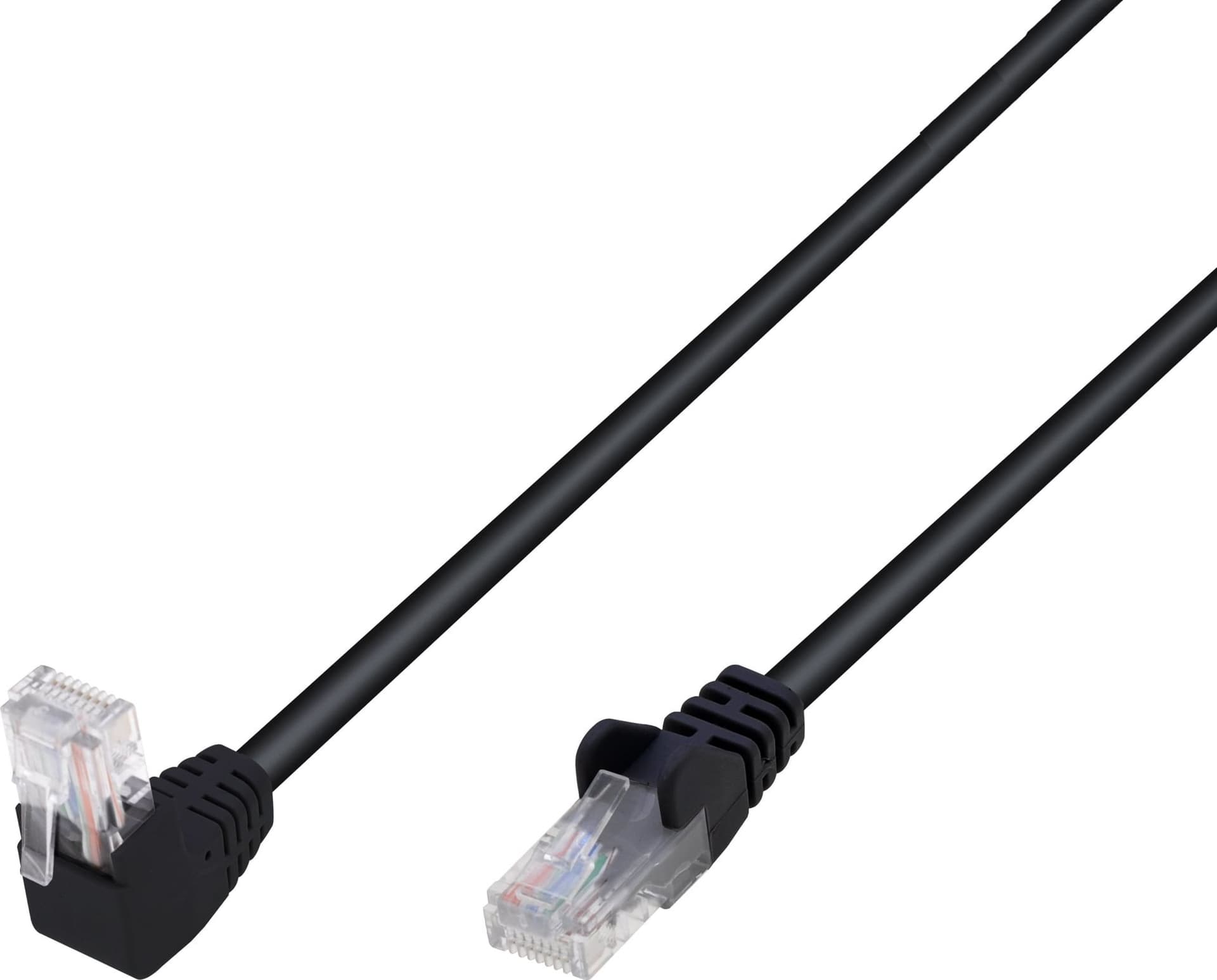Cavo di Rete Patch Connettore Angolato 90&deg CCA Cat. 5E UTP 1m Nero - 7