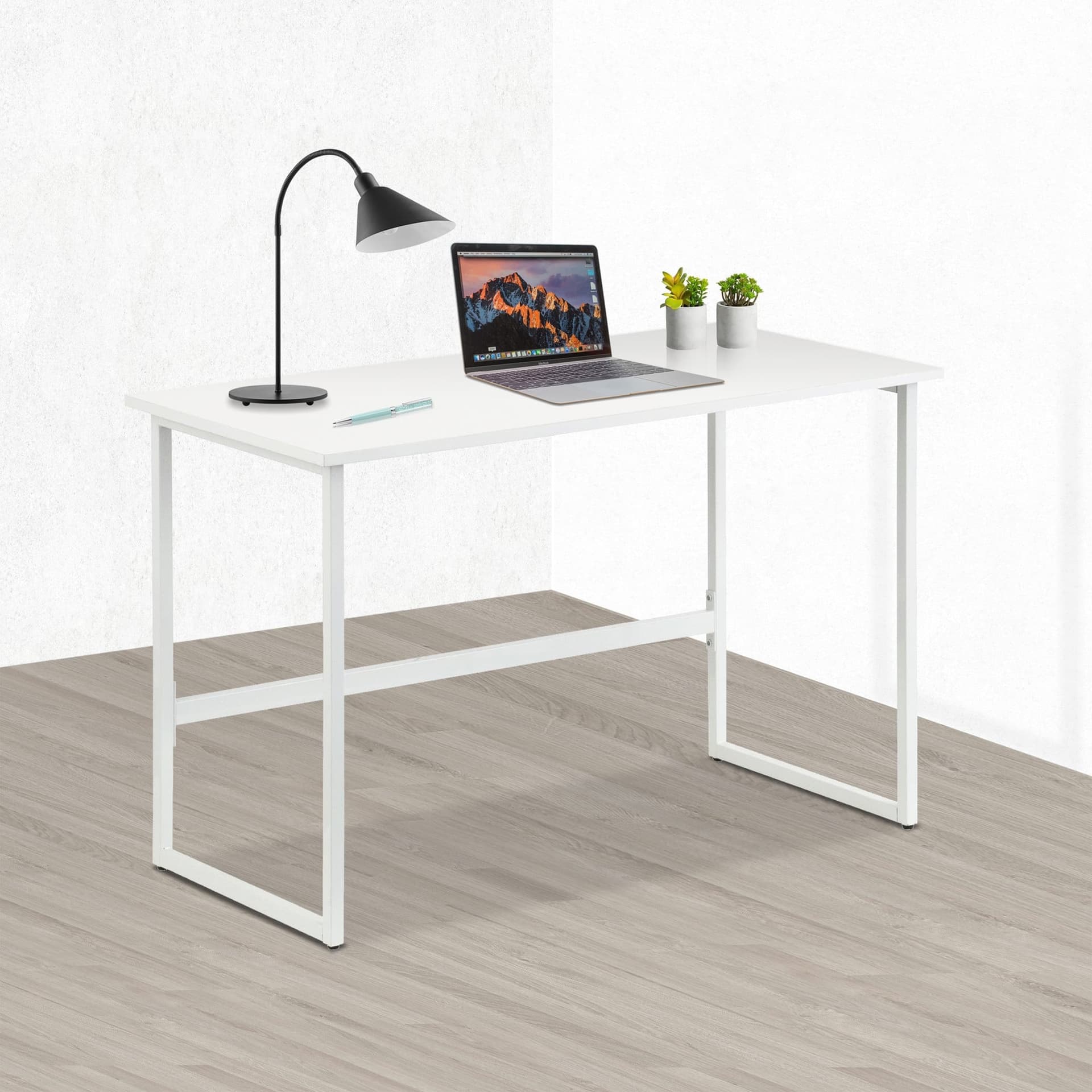 Scrivania per Computer dal Design Moderno per Casa e Ufficio Bianco - 15